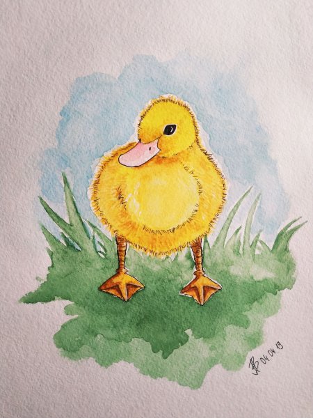 Утята акварелью