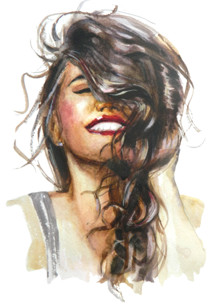 Девушка акварель