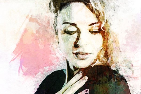 Портрет девушки акварелью