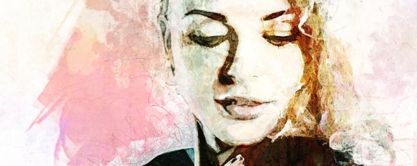 Девушка улыбается акварель