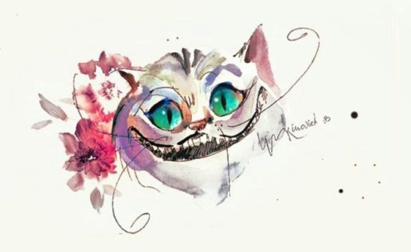 Акварельный Чеширский кот