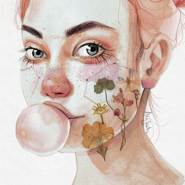 Ana Santos акварель портрет