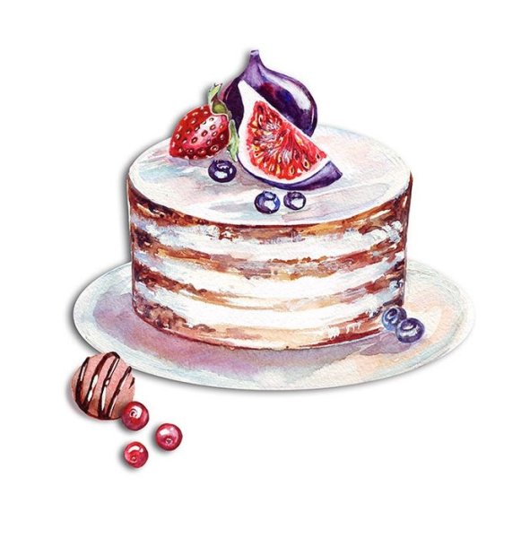 Торт акварель