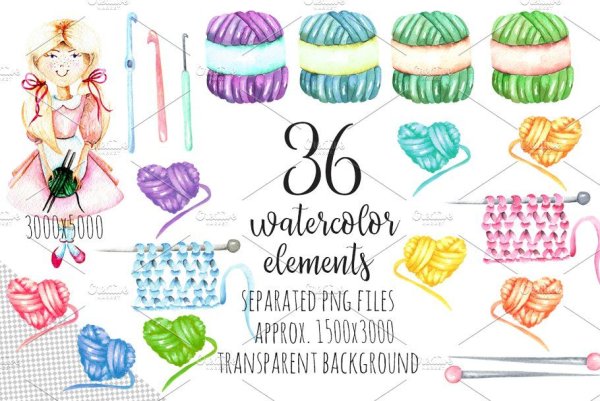 Вязание рисунок акварель