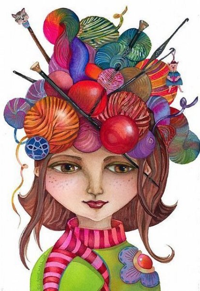 Иллюстрации вязальщица