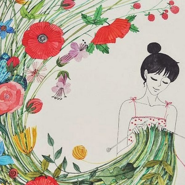 Вязание рисунок акварель