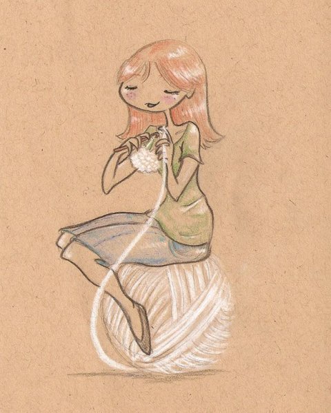 Иллюстрации вязальщица