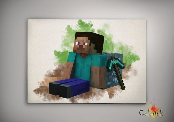 Майнкрафт акварель