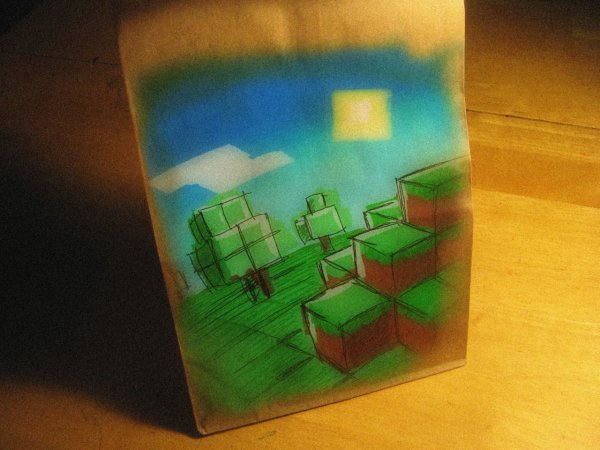 Майнкрафт акварель