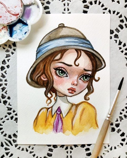 Диснеевские принцессы акварелью