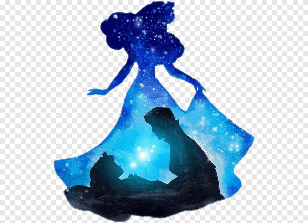 Силуэты Дисней принцесс в акварелях