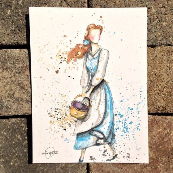 Скетчинг акварелью Дисней