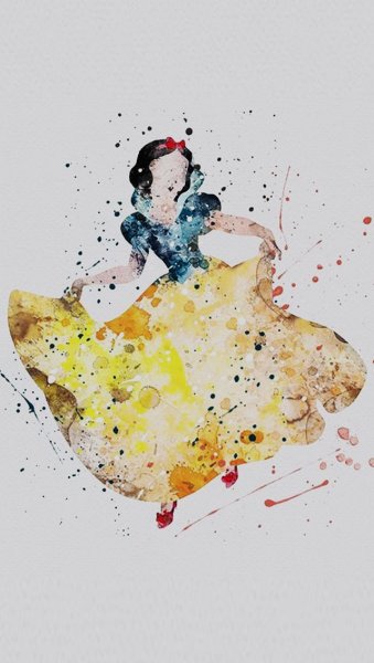 Дисней Белоснежка акварель