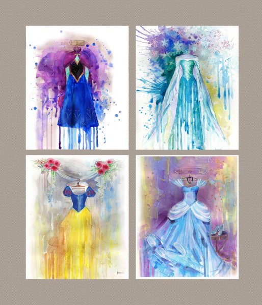 Принцесса рисунок акварель