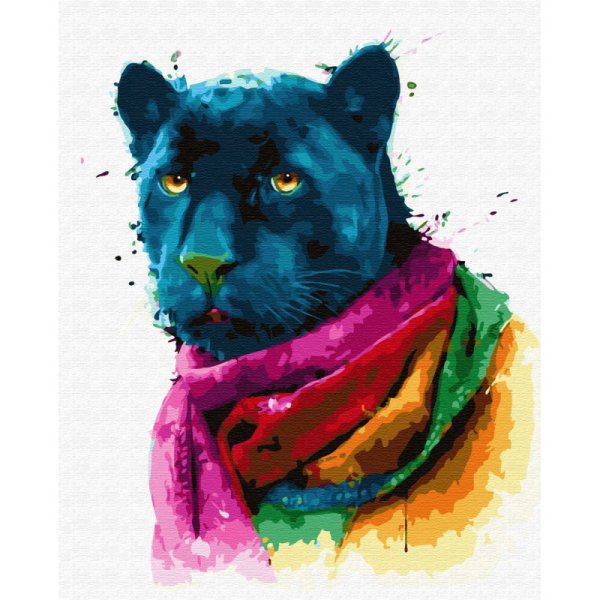 Dali картина по номерам "чёрный Ягуар" 40х50 см