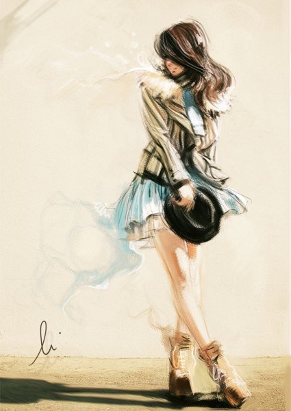 Рисованные девушки на каблуках