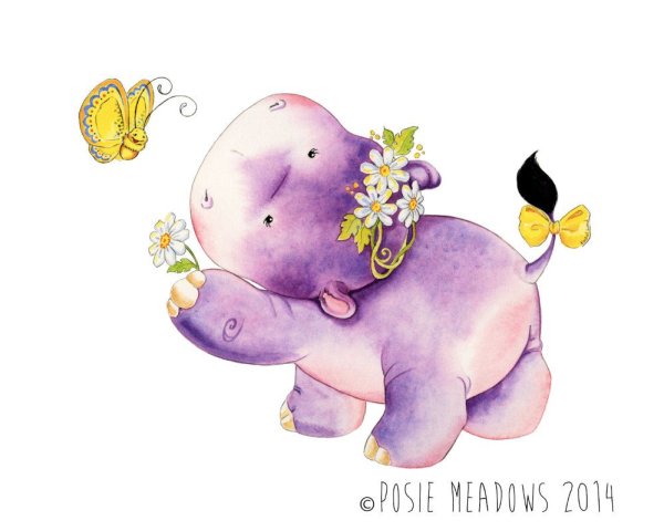 Милые бегемотики мультяшные