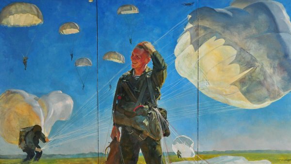 Парашютист живопись