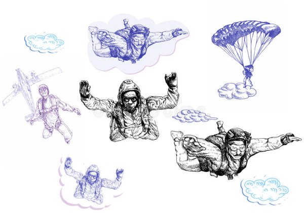 Парашют тату эскиз