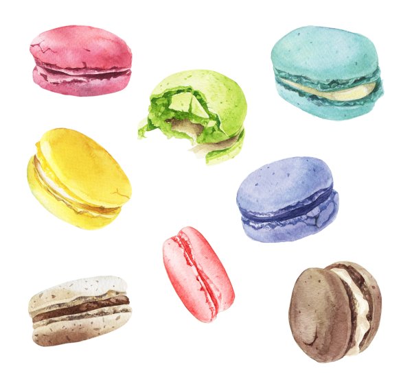 Акварельные макаруны