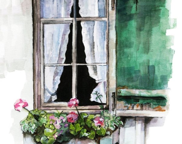 Окно акварель