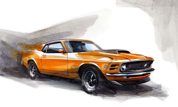 Форд Мустанг скетч