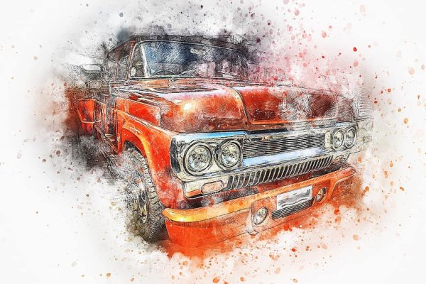 Автомобиль акварелью