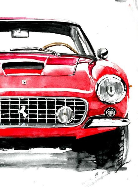 Автомобиль акварелью