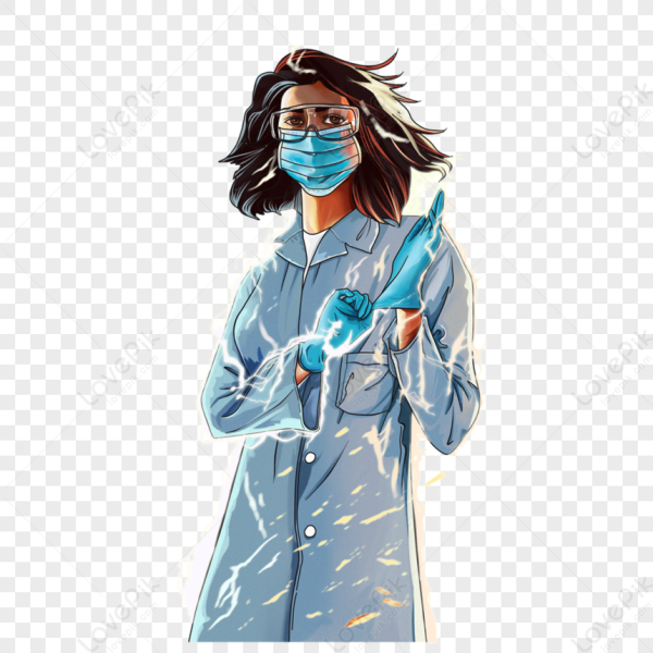 Девушка врач в маске арт