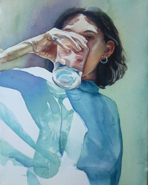 Врач акварель