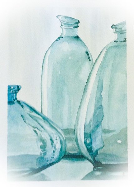 Рисунок стекла акварелью