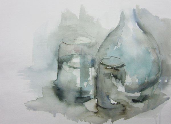 Рисование стекла акварелью