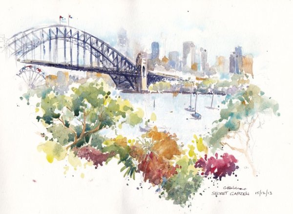 Сидней акварель