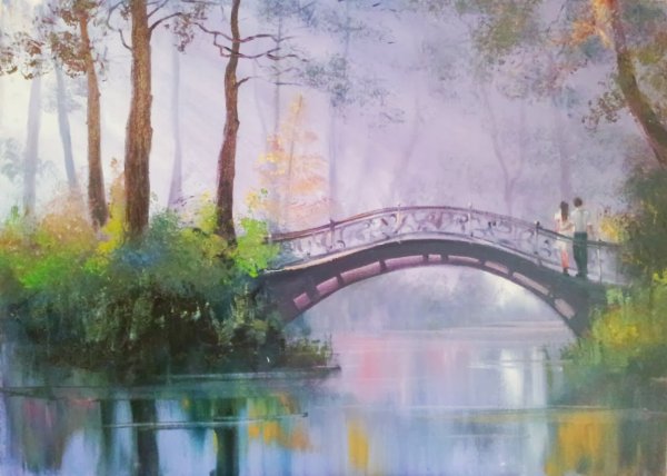 Пейзаж с мостиком