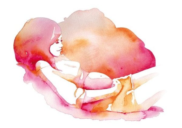 Беременность рисунок акварель