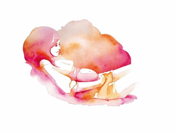 Беременность рисунок акварель