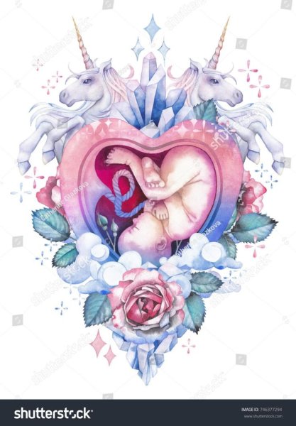 Беременность акварель