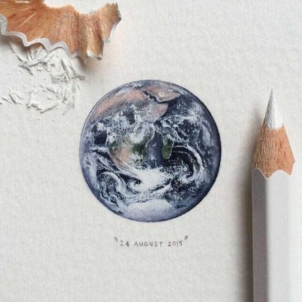 Планета земля акварелью