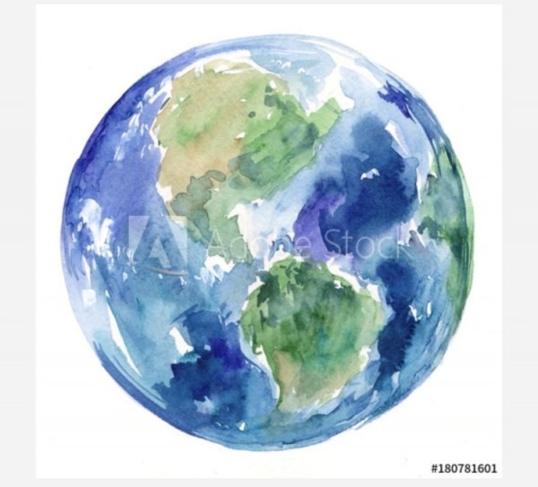 Планета земля гуашью