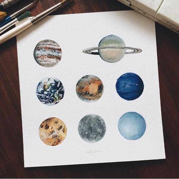 Космический пейзаж красками