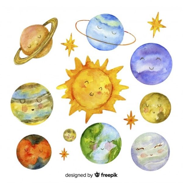 Планета земля акварелью