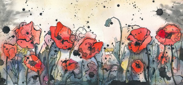 Акварельная Графика цветы