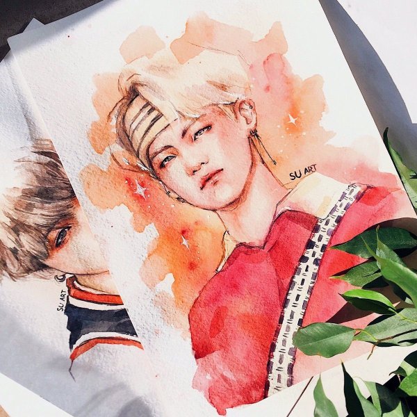 Портреты БТС акварелью