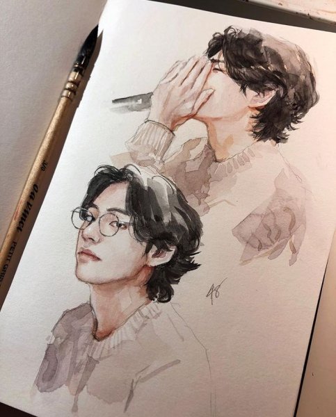 Рисунки БТС акварелью