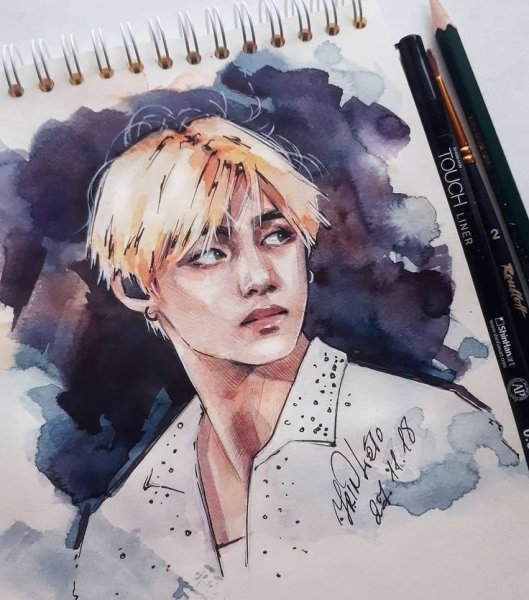 Скетчбук БТС Тэхен