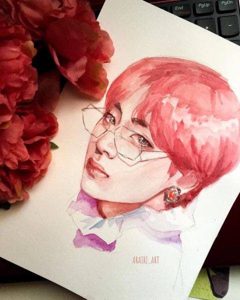 Арт БТС акварелью