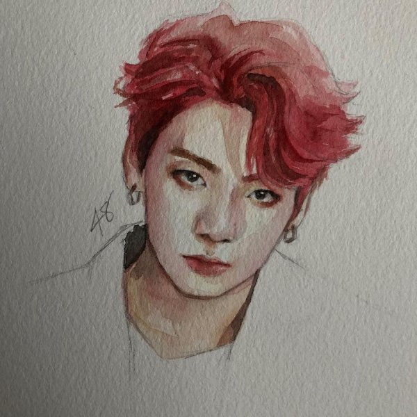 БТС акварелью Чонгук