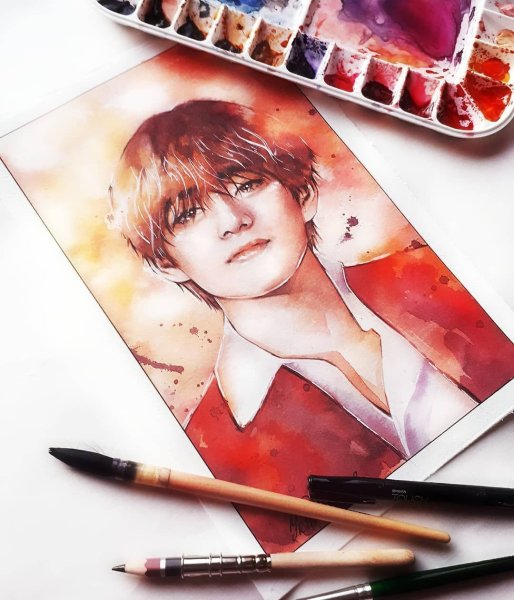 Арт БТС акварелью