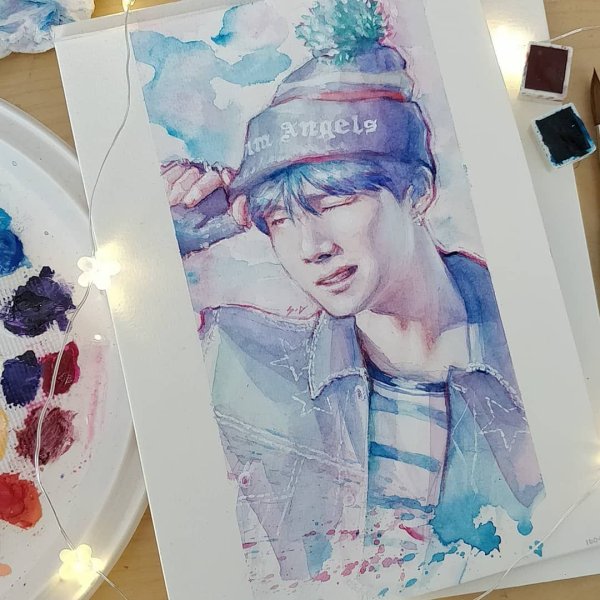 БТС акварелью Шуга