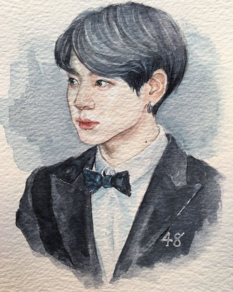 Портреты БТС акварелью